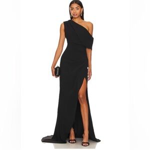 ELLIAT Revolve Black One-Shoulder Black Evening Dress Size Medium